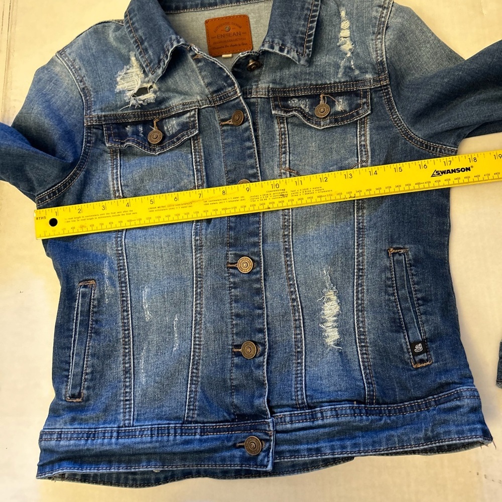 Denim Distressed Jean Jacket by Authentic Denim EN JEAN Collection Sz-M Z12 - Picture 10 of 10